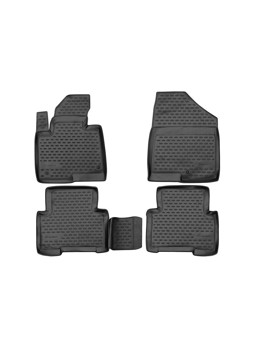 Коврики в салон для HYUNDAI Santa Fe (III, III р.), 2012-2018, 4 шт. (красный кант,полиуретан) / Хендай Санта Фе