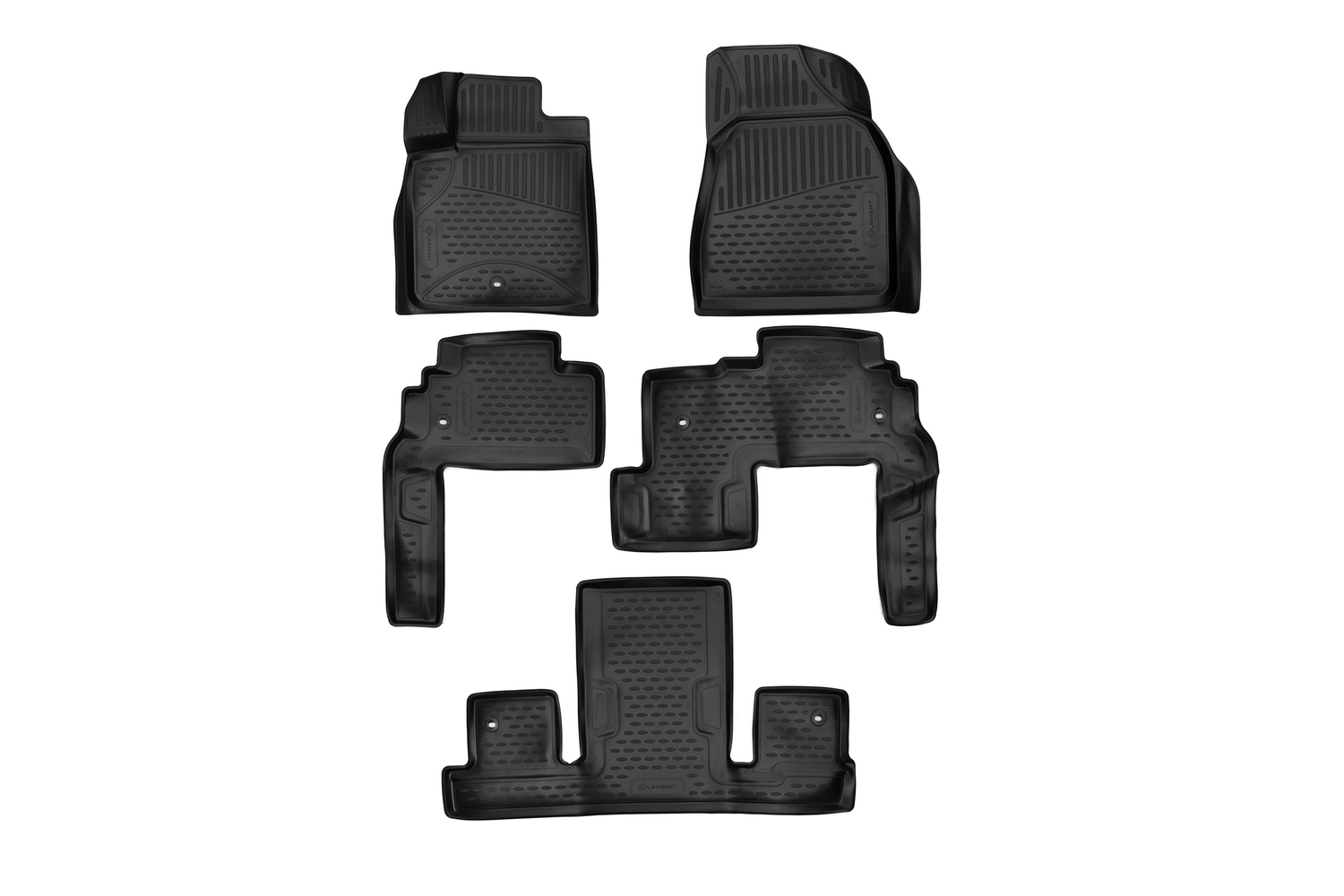 Коврики 3D в салон подходят для подходит для CHEVROLET Traverse / BUICK Enclave, 2007-2017, 2-й ряд капитан, кросс., 5 шт. (полиуретан) / Шевроле Трав