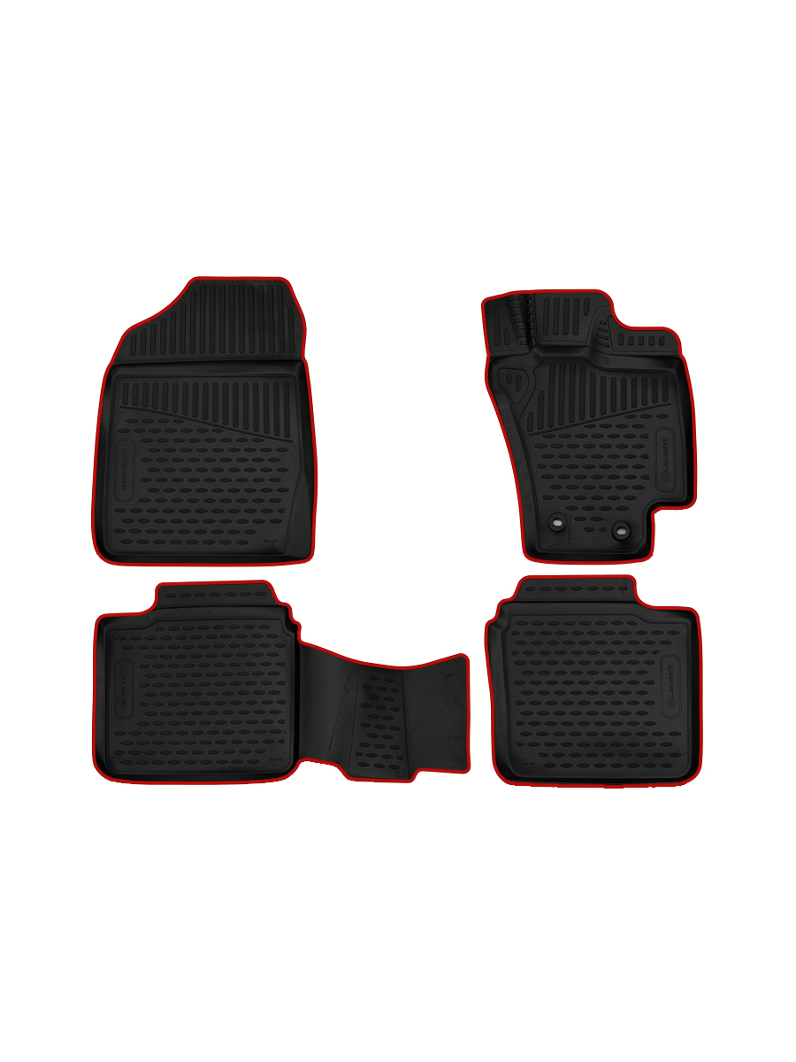 Коврики 3D в салон TOYOTA Allion/Premio (260) 4WD, 2012-2015, правый руль, сед., 4 шт. (красный кант, полиуретан)  / Тойота Алион