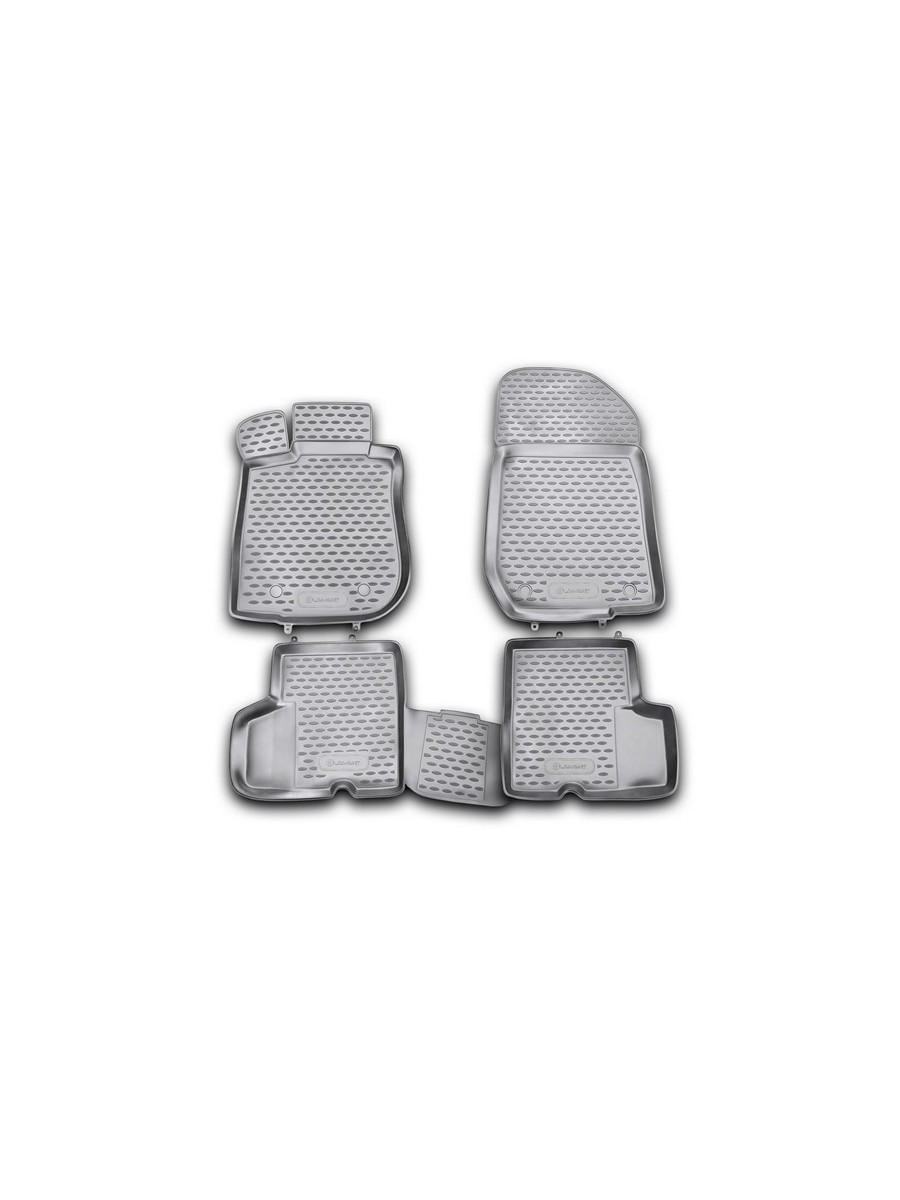 Коврики в салон RENAULT Logan 2004-2009, 2010-2014,4 шт.(красный кант, полиуретан) / Рено Логан