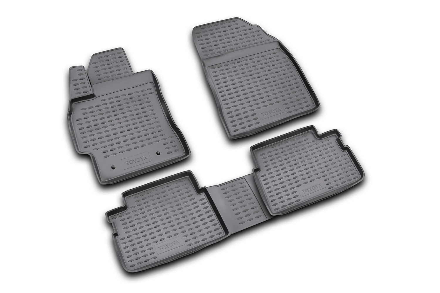 Коврики в салон TOYOTA Auris 03/2007-2013, 4 шт. (полиуретан, серые) / Тойота Аурис