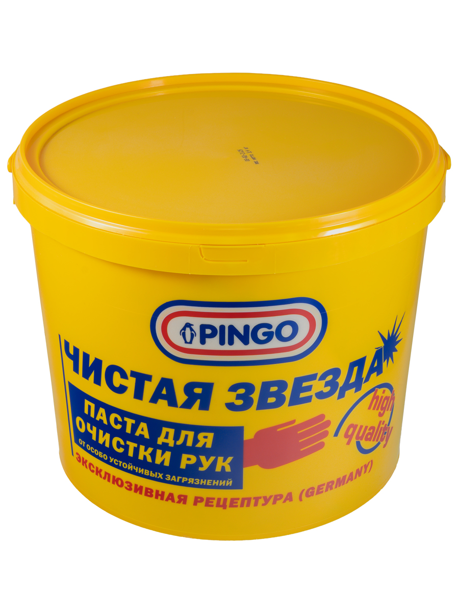Паста для очистки рук Чистая звезда PINGO, средство для мытья рук от масла и грязи для гаража, СТО, автосервиса, ведро 5 л
