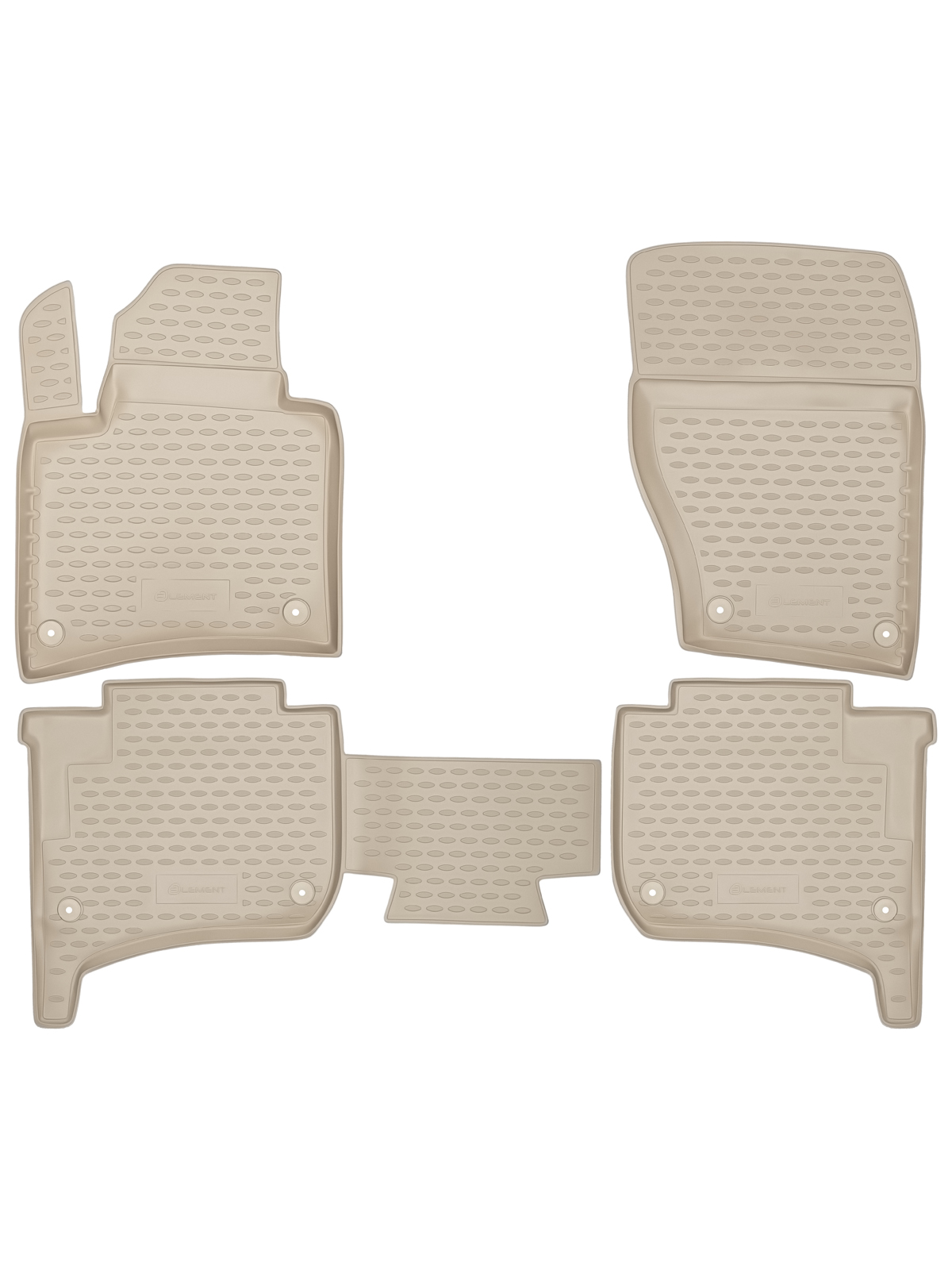 Коврики в салон VW Touareg II 2010-2015, 2015-03/2018, 4 шт. (полиуретан, бежевые) / Фольксваген Туарег