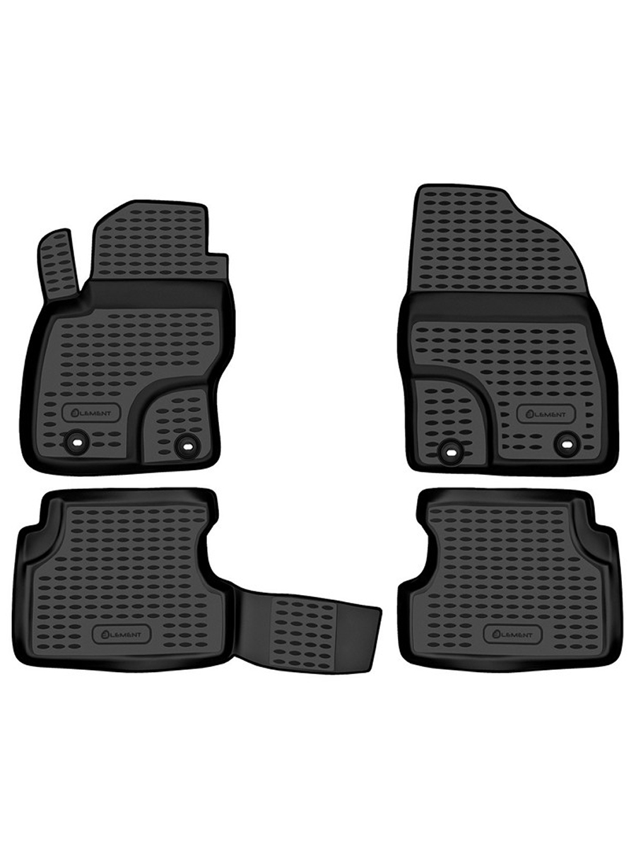 Коврики в салон FORD Focus II 2004-2011, 4 шт. (черный кант, полиуретан) / Форд Фокус